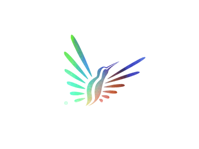 C O L A B R I animal bird colabri colibri colors fly holographic humming logo rainbow sign wings