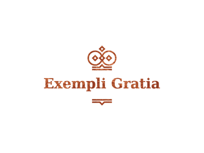 Exempli Gratia clothing cooper crown exempli gold gratia logo logotype modern serif typographic white