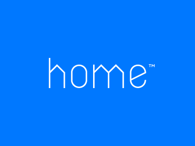 HOME blue clever home homes life logo logotype roof simple smart type typography