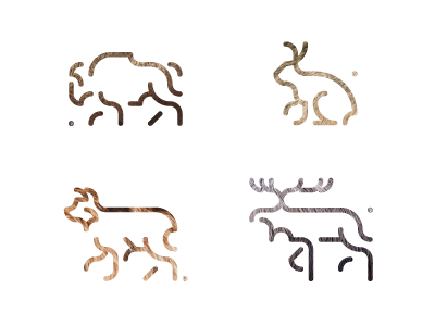 Animals living in Poland animals bison days hare icon logo lynx moose pictogram poland wild