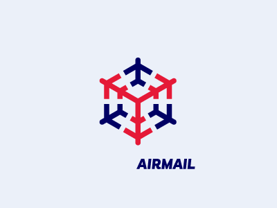 AIRMAIL / air shipments air blue delivery logo mail pack package red ship shipments shipping world