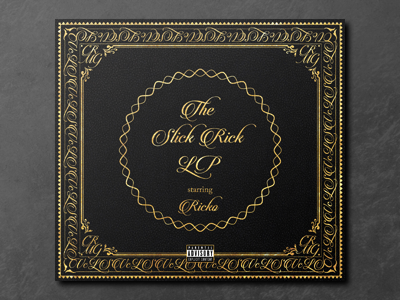 The Slick Rick LP / front cover black classic cover elegant frame front gold london music ornaments script uk