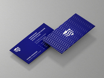 NATIONAL WATER MANAGEMENT / POLISH WATERS blue business card cards management modern national paper poland water waves white