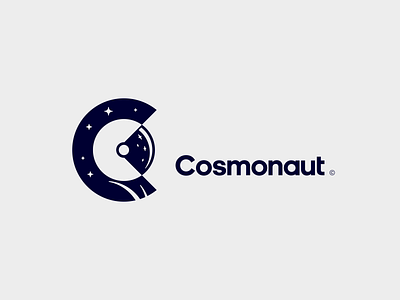 Cosmonaut© / logo behance branding cosmonaut cosmos helmet letter logo negative negativespace sign sky smart space stars usarek