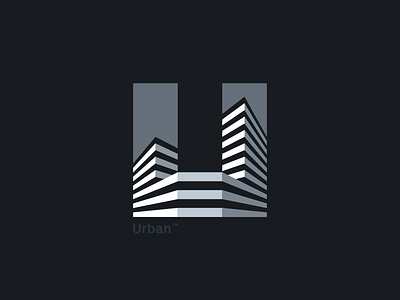 Urban™ / logo architecture brand building city design designer letter logo mark modern perspective town u urban vector