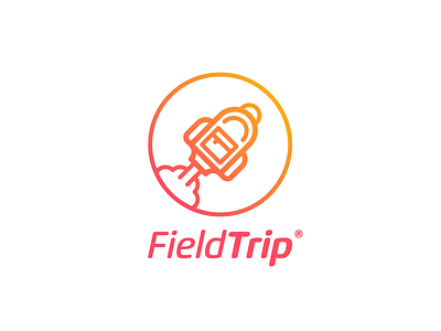 FieldTrip® / app for travelers app backpack branding design designer field flat gradient identity logo logodesigner rocket sign travel trip
