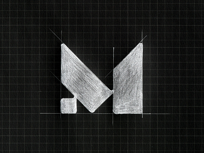 Letter M / sketch on the grid