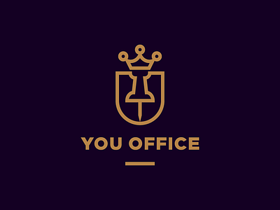 YOU OFFICE / work local brand crest crown designer elegant local logo logodesigner modern office pin rent shield simplicity work