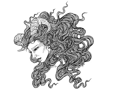 beauty in the beast adobe photoshop drawing drawing pen fantasy illustration illustration line art