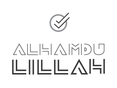 Alhamdulillah custom type debut first icon islam muslim thanks typography