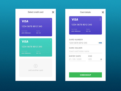 Card Payment mobile ui uiux