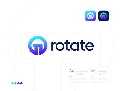 R + O for Rotate - R + O Logo Mark blockchain branding business logo clean logo company logo creative logo design design gradient icon identity lettering logo logo design logo mark o logo r logok rotate logo startup symbol vector