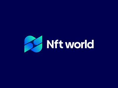 NFT WORLD - NFT LOGO MARK branding colorful company creative design gradient icon logo logo mark maxoint minimal modern nft nft design nft exclusive nft logo startup symbol unique vector