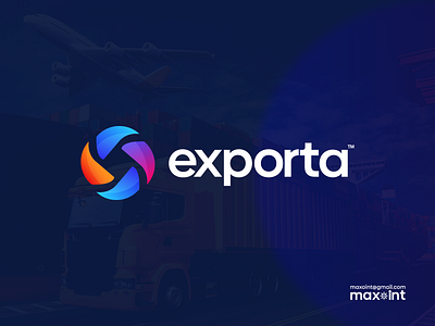 Export Import Logo Concept brand guidelines branding colorful creative logo mark design export export logo gradient icon icon mark identity import import logo logo logo mark logomark startup symbol vector