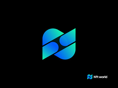 NFT Logo with N + F branding crypto cryptoart design gradient icon identity logo logo mark logodesign logotype monogram nft nft logo nftart nfts startup symbol typogrpahy vector