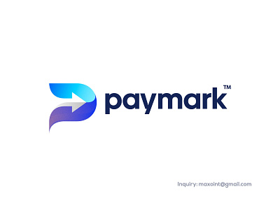 P For Paymark - Payment Logo Mark - pay logo bank branding business logo company logo corporate logo design finance logo gradient icon logo logo mark p letter logo p logo pay logo payment logo startup vector