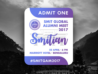 SMIT Global Alumni Meet Passes alumni alumni meet bangalore cards college gradient material cards passes smit tickets