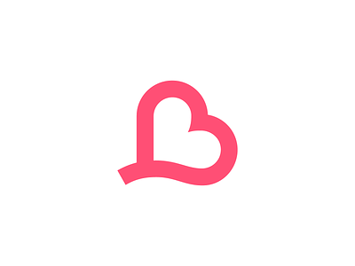 B letter logo b branding heart letter letterform line logo logo design logo designer logomark logotype love mark minimalist symbol tourism valentines