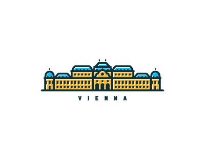 Vienna architecture austria building city europe illustration palace pictogram simple travel vienna wien