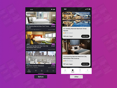 Hotel booking screen redesign