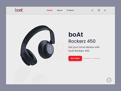 E-commerce website boat creative headphone landing page product design ui uiux visual design website design