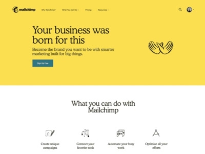 Business homepage UI