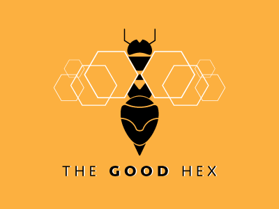 The Good Hex Co. bee design food good hex hexagon honey illustrator logo organic vector yellow