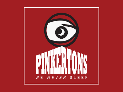Pinkertons Logo 1850 detective agency eye pinkertons red vector we never sleep white