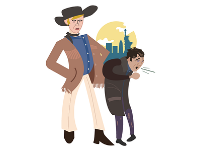 Midnight Cowboy dustin hoffman illustration jon voight midnight cowboy new york vector