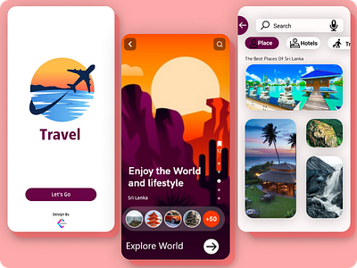 Travel App UI/UX Design 3d animation app art branding design flat graphic design icon illustration illustrator logo logo design minimal motion graphics typography ui ux vector website