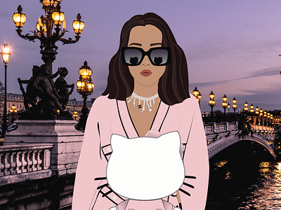 Chanel x Hello Kitty adobe illustrator aftereffects animation cat design digital illustration fashion graphic design illustration motion graphics woman