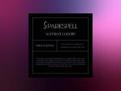 Sparkspell label branding design graphic design label logo packaging