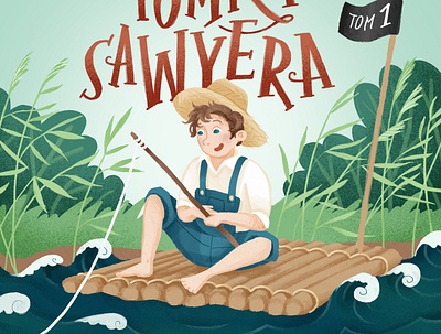 Audiobook cover - Adventures of Tom Sawyer audiobook book book cover childrens book cover digital illustration kids kids illustration