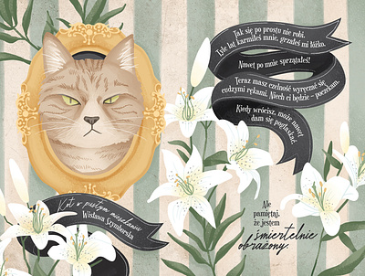 Cat in an empty house - W. Szymborska - cat calendar spreadsheet book calendar cat design digital illustration photoshop