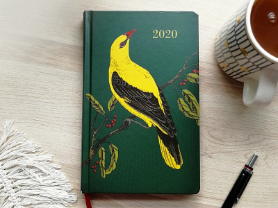 golden oriole bird calendar cover