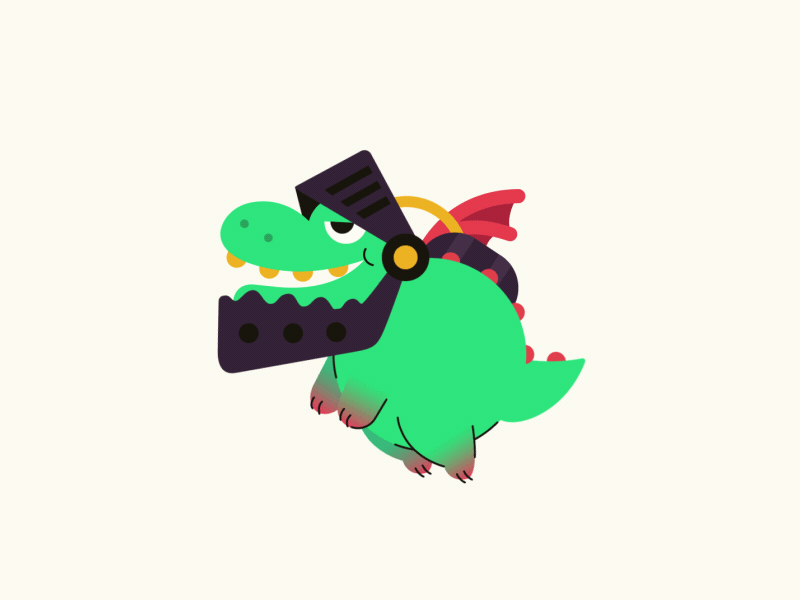 Inferno Dragon animation character dragon flat motion design sticker