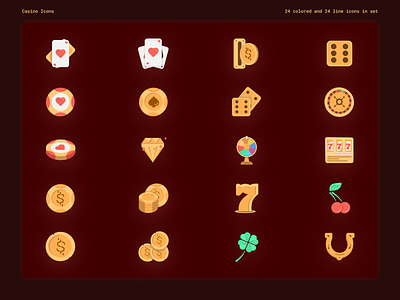 Gold Casino - colored and lined icon pack