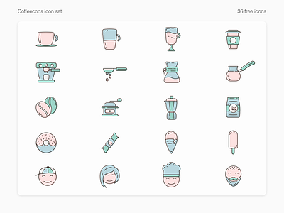 Coffeecons - free vector icon set