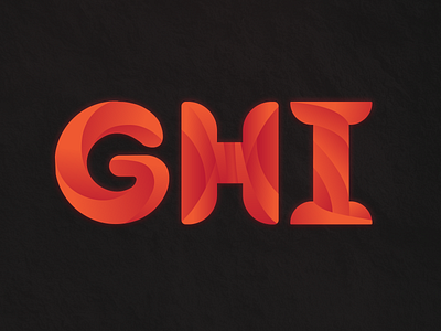 Alphabet Design - GHI alphabet alphabet logo bold curve curves design gradient grid juicy letter letters logo logo design orange red shadow shapes simple typography vector