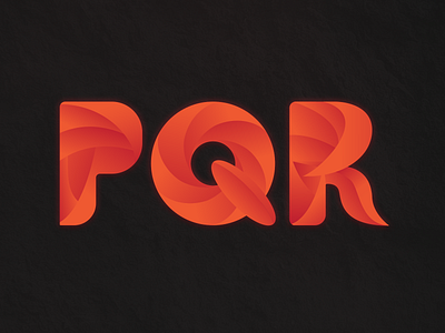 Alphabet Design - PQR alphabet bold curve curves design gradient grid juicy letter letters logo logo alphabet logo design orange red shadow shapes simple typography vector