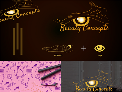 Beauty Concepts beauty beauty salon branding design eye eyes gold logo graphic design logo motion graphics salon sleeping woman woman woman logo womens world