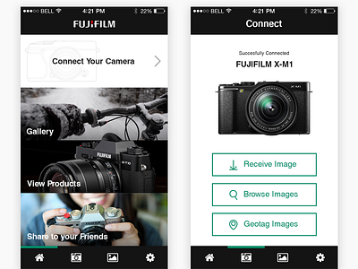 Fujifilm mobile app design concept Pt.1