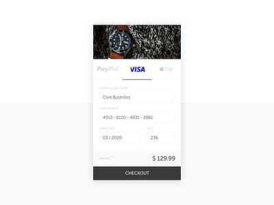 002 - Credit Card Checkout 002 checkout creditcard dailyui mobile sketch ui
