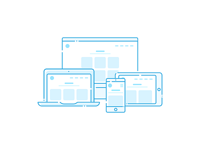 Mobile Friendly icons illustration monochrome responsive strokes