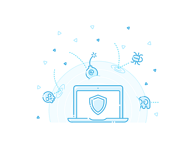 Hassle Free Security icons illustration monochrome security strokes