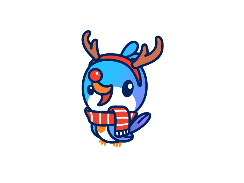 Merry Pip-mas bird costumes design elf identity illustration illustrator mascot merry christmas pip reindeer rudolf santa claus symph vector
