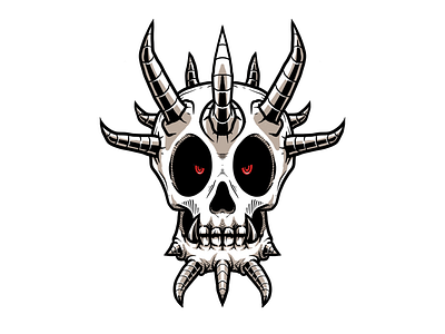 Demon Skull demon horns illustration procreate skull symmetry