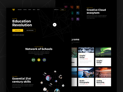 New School Network home page landing page ui design website