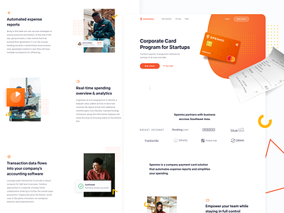 Spenmo - Website Concept 01 credit card homepage interface landing page receipt ui webdesign website website concept