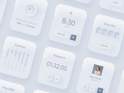 Neumorphic Watch UI